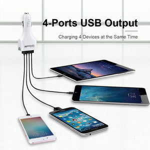 QGEEM 4USB QC 3.0 Car Charger Quick Charge 3.0 Phone Charging Car Fast Charger 4Ports USB Car Portable Charger for iPhone Xiaom