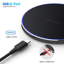 Load image into Gallery viewer, 30W Qi Wireless Charger For iPhone 13 12 11 Pro Xs Max Mini X Xr Induction Fast Wireless Charging Pad For Samsung s8 s9 s10 note