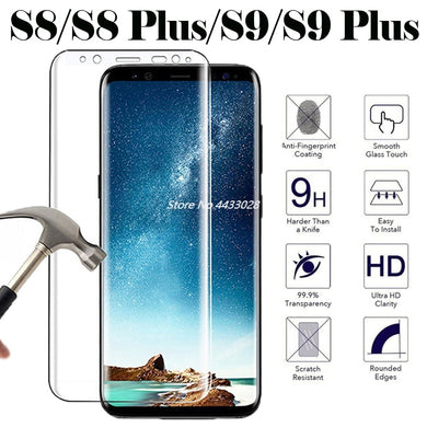 For Samsung Galaxy S8 Protective Screen Glass S9 S 8 9 Plus 3D Protector On Cam S8Plus S9Plus 8S 9S Tremp Glasses Tempered Glas