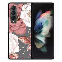 Load image into Gallery viewer, Luxury Case for Samsung Z Fold3 5G Phone Cover for Galaxy ZFold 3 Black Hard  Funda For Z Fold 3 Capa Rose Glitter Pink