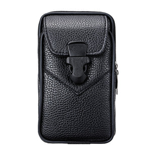 Universal Double Mobile Phone Bag for iPhone for Samsung for Huawei For Xiaomi Redmi For Meizu Case Waist Bag Belt Leather Pouch