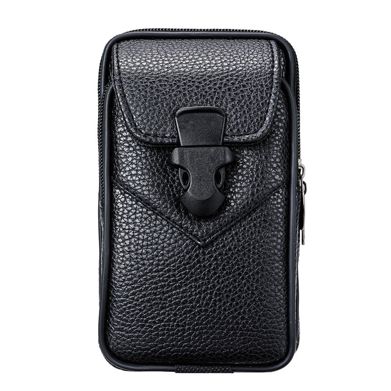 Universal Double Mobile Phone Bag for iPhone for Samsung for Huawei For Xiaomi Redmi For Meizu Case Waist Bag Belt Leather Pouch