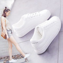 Load image into Gallery viewer, Fashion Shoes Women&#39;s Vulcanize Shoes Spring New Casual Classic Solid Color PU Leather Shoes Women Casual White Shoes Sneakers