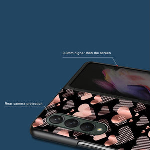 Luxury Case for Samsung Z Fold3 5G Phone Cover for Galaxy ZFold 3 Black Hard  Funda For Z Fold 3 Capa Rose Glitter Pink