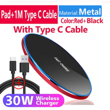 Load image into Gallery viewer, 30W Qi Wireless Charger For iPhone 13 12 11 Pro Xs Max Mini X Xr Induction Fast Wireless Charging Pad For Samsung s8 s9 s10 note