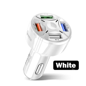 Marjay Car Charger 4 Ports USB 35W 7A Fast Charging Car Charger For iPhone 11 Xiaomi Huawei Mobile Phone QC 3.0 Charger For Cars