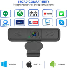 Load image into Gallery viewer, Mini Webcam 2K Full HD 1080P Video Web Camera Autofocus With Microphone Cover USB Web Cam For PC Computer Mac Laptop Webcamera