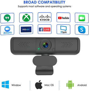 Mini Webcam 2K Full HD 1080P Video Web Camera Autofocus With Microphone Cover USB Web Cam For PC Computer Mac Laptop Webcamera