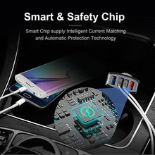 Load image into Gallery viewer, QGEEM 4USB QC 3.0 Car Charger Quick Charge 3.0 Phone Charging Car Fast Charger 4Ports USB Car Portable Charger for iPhone Xiaom