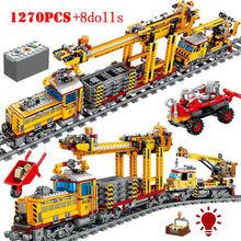 Load image into Gallery viewer, KAZI Electric building block Technical Train series railway track laying machine engineering educational assembling toy