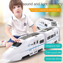 Load image into Gallery viewer, Simulation Harmony Railcar Kids Electric Train High-speed Railway Toys 1:8 Rail Track Car Model Sound Light Train Children&#39;s Toy