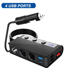 Load image into Gallery viewer, Extractme 180W Cigarette Lighter Splitter Quick Charge 3.0 Car Charger Adapter 12V/24V 4 Port USB Charging Socket For Phone IPad
