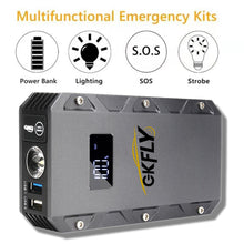 Load image into Gallery viewer, GKFLY High Power 24000mAh Car Jump Starter 12V 2000A Portable Starting Device Power Bank Car Battery Booster Buster for Petrol