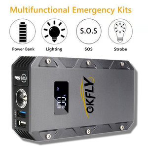 GKFLY High Power 24000mAh Car Jump Starter 12V 2000A Portable Starting Device Power Bank Car Battery Booster Buster for Petrol