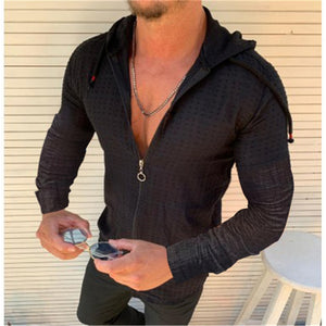 Summer Man Shirt 2020 Mens Casual zipper Long Sleeve Loose Hawaiian Henley Shirt hawaiian High quality With hood Shirt