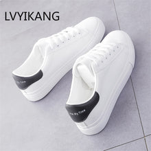 Load image into Gallery viewer, Fashion Shoes Women&#39;s Vulcanize Shoes Spring New Casual Classic Solid Color PU Leather Shoes Women Casual White Shoes Sneakers