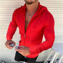 Load image into Gallery viewer, Summer Man Shirt 2020 Mens Casual zipper Long Sleeve Loose Hawaiian Henley Shirt hawaiian High quality With hood Shirt
