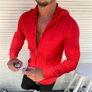 Summer Man Shirt 2020 Mens Casual zipper Long Sleeve Loose Hawaiian Henley Shirt hawaiian High quality With hood Shirt