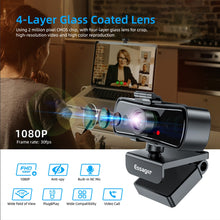Load image into Gallery viewer, Essager C3 1080P Webcam 2K Full HD Web Camera For PC Computer Laptop USB Web Cam With Microphone Autofocus WebCamera For Youtube