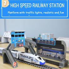 Load image into Gallery viewer, Car Model Toys Children&#39;s High Speed Railway Train With Track Boy DIY Assemble Electric Rail Train Set Harmony Christmas Gift