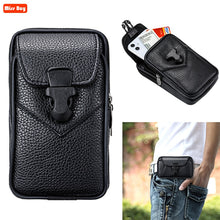 Load image into Gallery viewer, Universal Double Mobile Phone Bag for iPhone for Samsung for Huawei For Xiaomi Redmi For Meizu Case Waist Bag Belt Leather Pouch