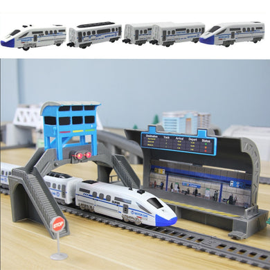 Electric Rail Train Children's High Speed Railway Train With Track Boy DIY Assemble Harmony Car Model Toys Christmas Gift