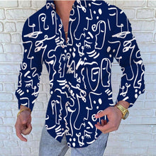 Load image into Gallery viewer, 2022 Men&#39;s Hot Sale European American Business Clothing Casual Fashion Printed Shirt Single-Breasted Cardigan Long Sleeve Shirt
