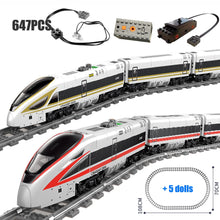 Load image into Gallery viewer, Technical Express Train Modern High Speed Carriage Electric Powered City Track Dolls Educational Building Blocks Toys for Kids