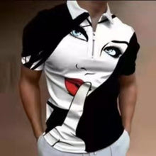 Load image into Gallery viewer, 2022 New Summer High Quality Men Polo Shirts High Street Print Casual Short Sleeve Men Shirts Turn-Down Collar Zipper Polo Shirt