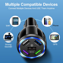 Load image into Gallery viewer, AIXXCO 3 Ports USB Car Charger Quick Charge 3.0 Fast Car Cigarette Lighter For Samsung Huawei Xiaomi iphone Car Charger QC 3.0