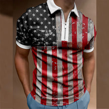 Load image into Gallery viewer, New Men Polo Shirts Summer High Quality Casual Daily Short Sleeve 3D print Mens Shirts Turn-Down Collar Zippers Tshirts Male