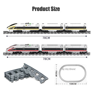 Technical Express Train Modern High Speed Carriage Electric Powered City Track Dolls Educational Building Blocks Toys for Kids
