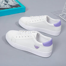 Load image into Gallery viewer, Women Sneakers Leather Shoes 2021 Spring Trend Casual Flats Sneakers Female New Fashion Comfort White Heart Vulcanized Shoes