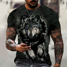 Load image into Gallery viewer, 2022 Men&#39;s Wild Wolf 3D Printed T-Shirt Short Sleeve O Neck Modern Animal Casual Shirt Harajuku Comfortable Breathable Top