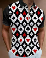 Load image into Gallery viewer, New Men Polo Shirts Summer High Quality Casual Daily Short Sleeve 3D print Mens Shirts Turn-Down Collar Zippers Tshirts Male