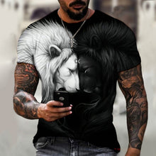 Load image into Gallery viewer, 2022 Men&#39;s Wild Wolf 3D Printed T-Shirt Short Sleeve O Neck Modern Animal Casual Shirt Harajuku Comfortable Breathable Top