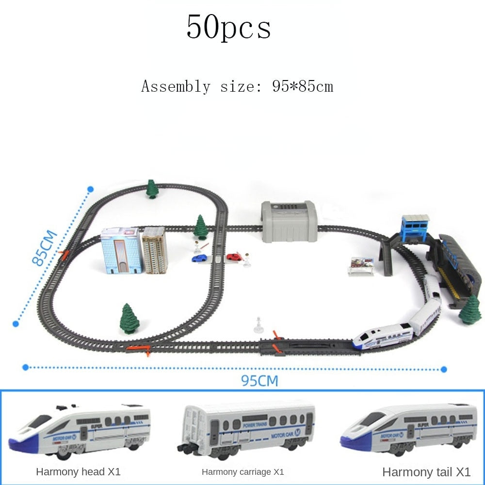 Electric Train High Speed Train Model Railway Track Harmony Rail Toy Car  Assemble DIY Set Children Christmas Gift Toy for Boy