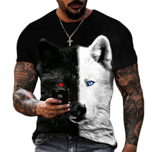 Load image into Gallery viewer, 2022 Men&#39;s Wild Wolf 3D Printed T-Shirt Short Sleeve O Neck Modern Animal Casual Shirt Harajuku Comfortable Breathable Top