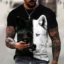 Load image into Gallery viewer, 2022 Men&#39;s Wild Wolf 3D Printed T-Shirt Short Sleeve O Neck Modern Animal Casual Shirt Harajuku Comfortable Breathable Top