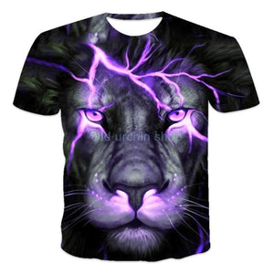 2022 Men&#39;s Wild Wolf 3D Printed T-Shirt Short Sleeve O Neck Modern Animal Casual Shirt Harajuku Comfortable Breathable Top