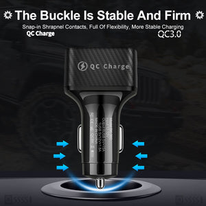 Aosexi Original 6 Port USB Car Charger QC3.0 Fast Charge for IPhone 13 Samsung Xiaomi Portable Phone Tablet Charger Car Charger
