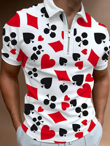 Summer Men&#39;s Polo Shirt Breathable Plaid Streetwear Fashion Patchwork Men Short Sleeve Casual Turn-down Collar Zipper Tops