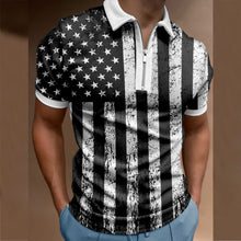 Load image into Gallery viewer, New Men Polo Shirts Summer High Quality Casual Daily Short Sleeve 3D print Mens Shirts Turn-Down Collar Zippers Tshirts Male