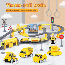 Load image into Gallery viewer, Electric Train Toy Set Car Railway Tracks Diecast Model Building Block Educational Game Boy Rail Car Toys For Children Kids Gift