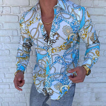 Load image into Gallery viewer, 2022 Men&#39;s Hot Sale European American Business Clothing Casual Fashion Printed Shirt Single-Breasted Cardigan Long Sleeve Shirt