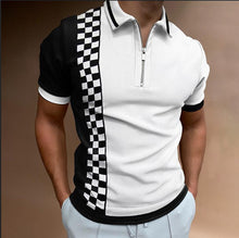 Load image into Gallery viewer, 2022 New Summer High Quality Men Polo Shirts High Street Print Casual Short Sleeve Men Shirts Turn-Down Collar Zipper Polo Shirt