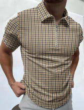 Load image into Gallery viewer, 2022 New Summer High Quality Men Polo Shirts High Street Print Casual Short Sleeve Men Shirts Turn-Down Collar Zipper Polo Shirt