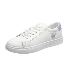 Load image into Gallery viewer, Women Sneakers Leather Shoes 2021 Spring Trend Casual Flats Sneakers Female New Fashion Comfort White Heart Vulcanized Shoes