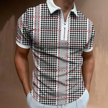 Load image into Gallery viewer, 2022 New Summer High Quality Men Polo Shirts High Street Print Casual Short Sleeve Men Shirts Turn-Down Collar Zipper Polo Shirt