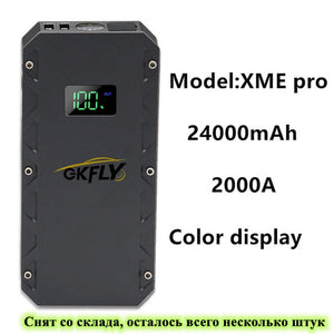 GKFLY High Power 24000mAh Car Jump Starter 12V 2000A Portable Starting Device Power Bank Car Battery Booster Buster for Petrol